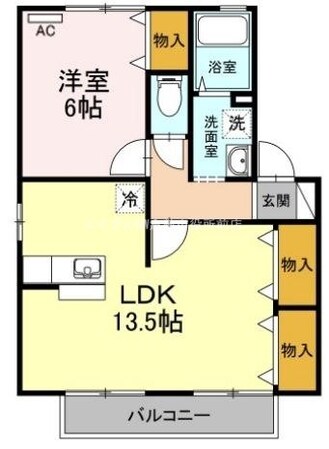 ラ・フルールB棟の物件間取画像